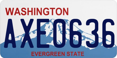WA license plate AXE0636