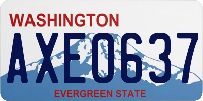 WA license plate AXE0637