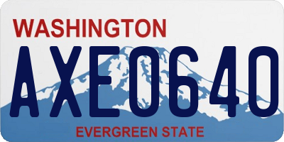 WA license plate AXE0640