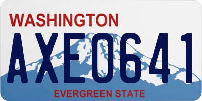 WA license plate AXE0641