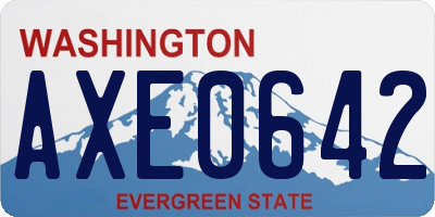 WA license plate AXE0642
