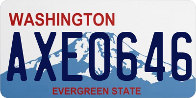 WA license plate AXE0646