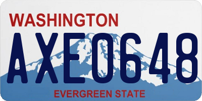 WA license plate AXE0648