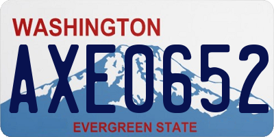 WA license plate AXE0652