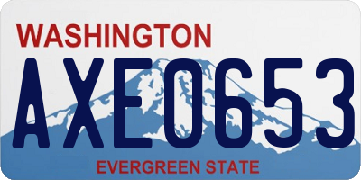 WA license plate AXE0653