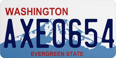 WA license plate AXE0654