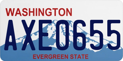WA license plate AXE0655