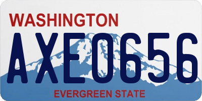 WA license plate AXE0656