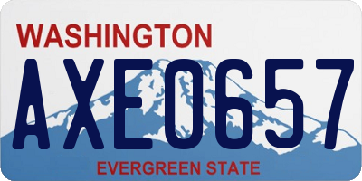 WA license plate AXE0657