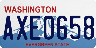 WA license plate AXE0658