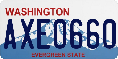 WA license plate AXE0660