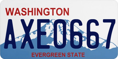 WA license plate AXE0667
