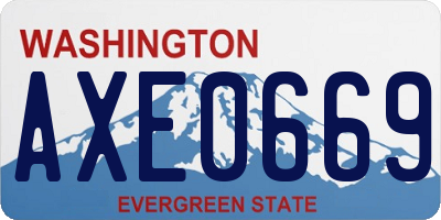 WA license plate AXE0669