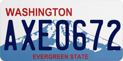 WA license plate AXE0672