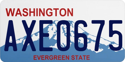 WA license plate AXE0675