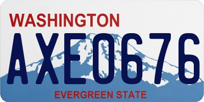 WA license plate AXE0676