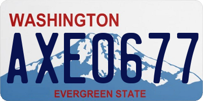 WA license plate AXE0677
