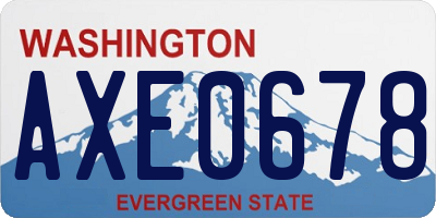 WA license plate AXE0678