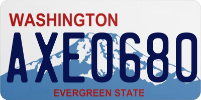 WA license plate AXE0680