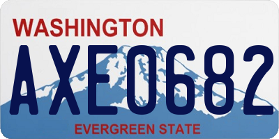 WA license plate AXE0682