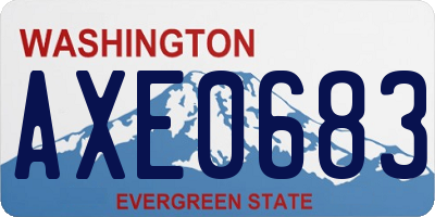 WA license plate AXE0683