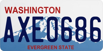 WA license plate AXE0686