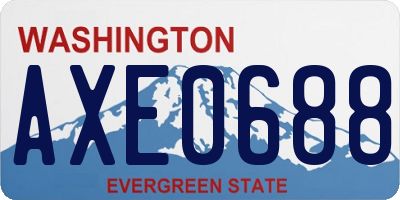 WA license plate AXE0688