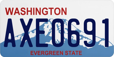 WA license plate AXE0691