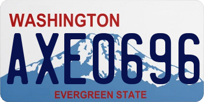 WA license plate AXE0696