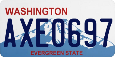 WA license plate AXE0697