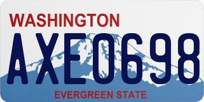 WA license plate AXE0698