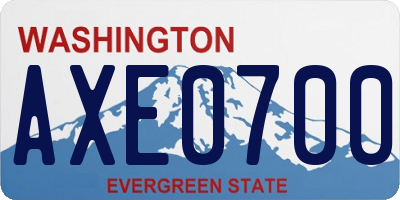 WA license plate AXE0700