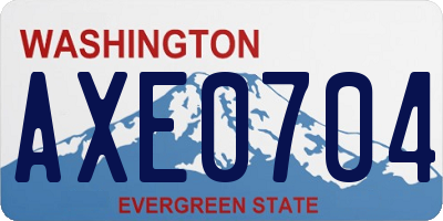 WA license plate AXE0704