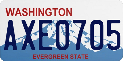 WA license plate AXE0705