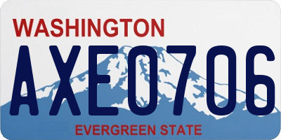 WA license plate AXE0706