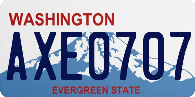 WA license plate AXE0707