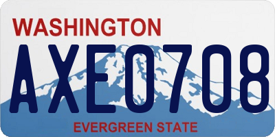 WA license plate AXE0708