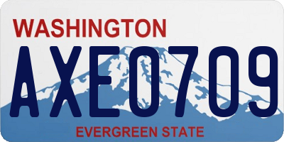 WA license plate AXE0709