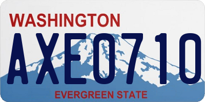 WA license plate AXE0710