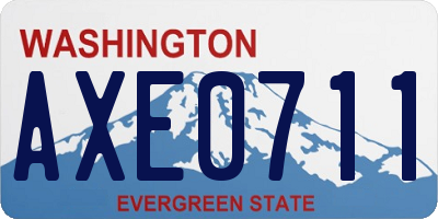 WA license plate AXE0711