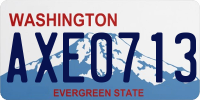 WA license plate AXE0713