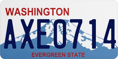 WA license plate AXE0714