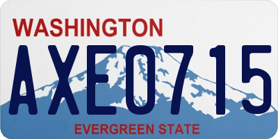 WA license plate AXE0715