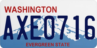 WA license plate AXE0716