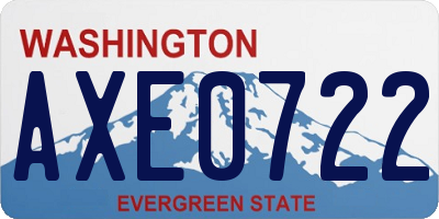 WA license plate AXE0722