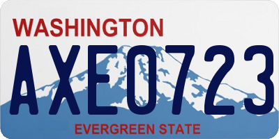 WA license plate AXE0723