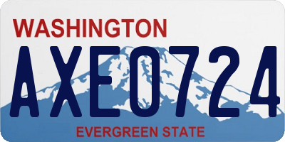 WA license plate AXE0724