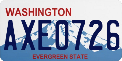WA license plate AXE0726