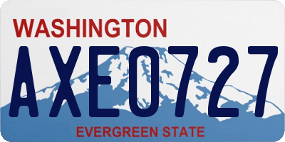 WA license plate AXE0727