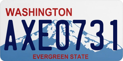 WA license plate AXE0731